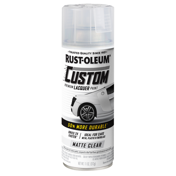Rust-Oleum Automotive Premium Custom Lacquer Spray Paint, Matte Clear, 11 oz. 313075